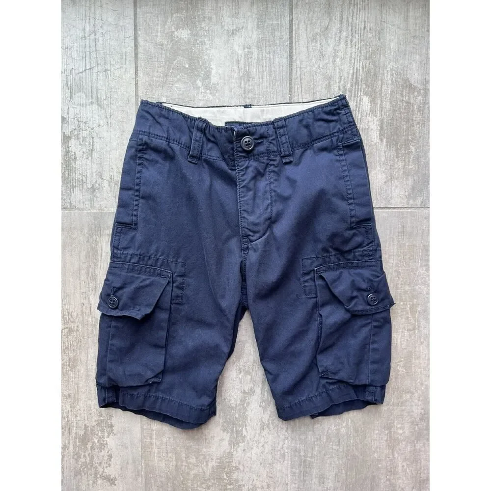 Gap Kids Toddler Boys Youth Cargo Shorts Navy Blue Casual Summer 7 Slim Utility